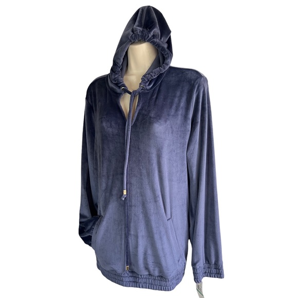 Michael Kors Hooded Velvet Sweatshirt with Pockets Size L – New - Picture 4 of 10